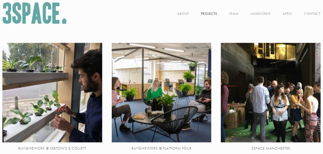 Screenshot of 3Space homepage