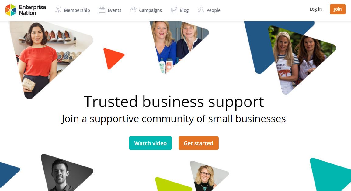 Screenshot of Enterprise Nation homepage