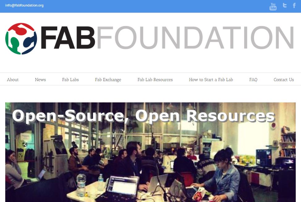 Screenshot of the Fab Foundation homepage
