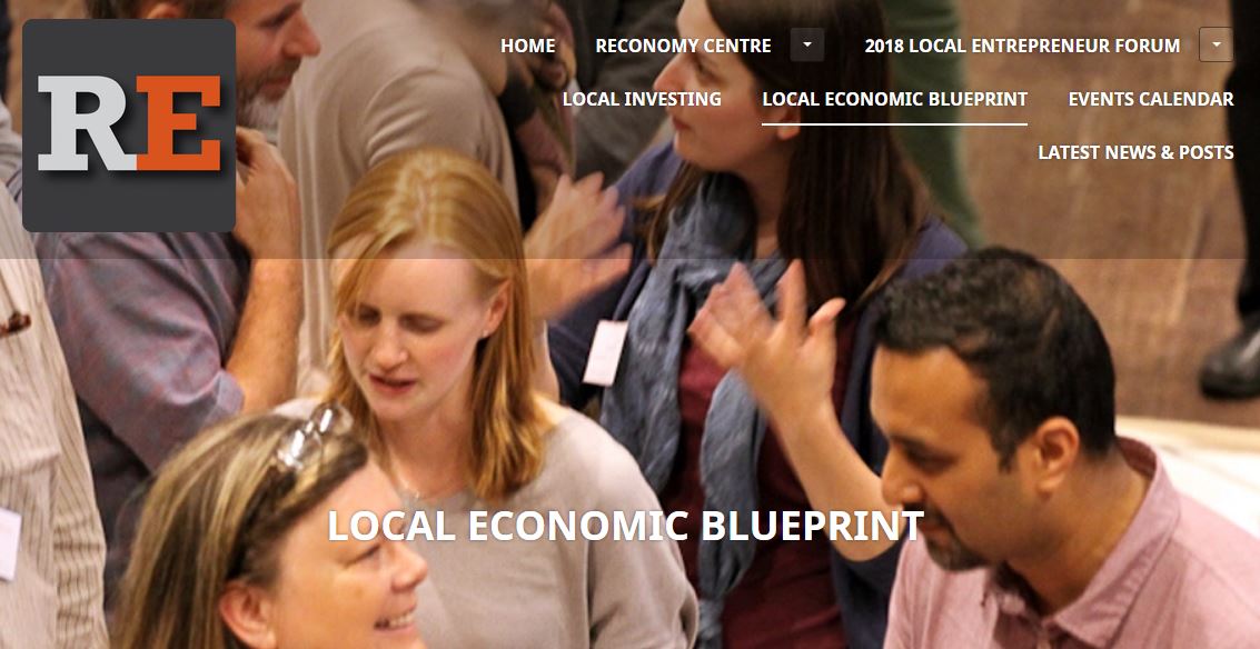 Screenshot of Totnes Local Economic Blueprint web page