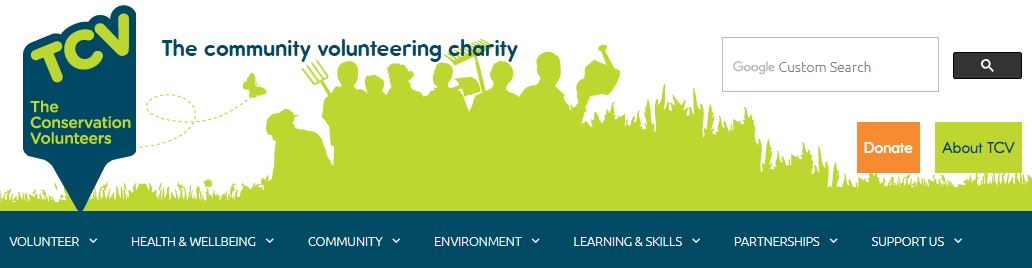 Screenshot of TCV - The community volunteering charity homepage
