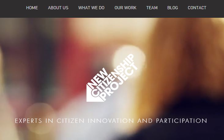 Screenshot of The New Citizenship Project homepage